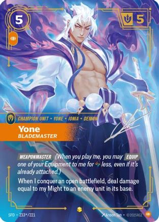 Yone - Blademaster (Signature) (233*/221) - Spiritforged Foil - Poke-Collect