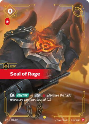 Seal of Rage (Overnumbered) (222/221) - Spiritforged Foil - Poke-Collect
