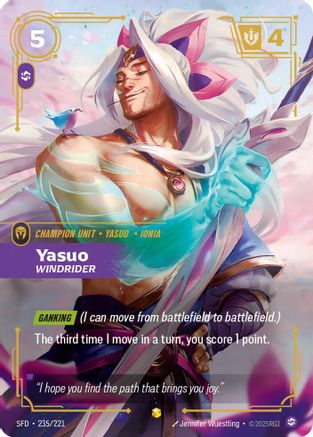 Yasuo - Windrider (Overnumbered) (235/221) - Spiritforged Foil - Poke-Collect