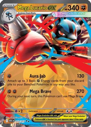 Mega Lucario ex 113 - ME Ascended Heroes Holofoil - Poke-Collect