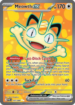Meowth ex - 107/088 107 - ME03 Perfect Order Holofoil - Poke-Collect