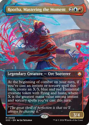 Rootha, Mastering the Moment (Borderless) (SOC-008) - Commander: Secrets of Strixhaven Foil
