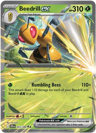 Beedrill ex - 003/086 3 - ME04 Chaos Rising Holofoil - Poke-Collect