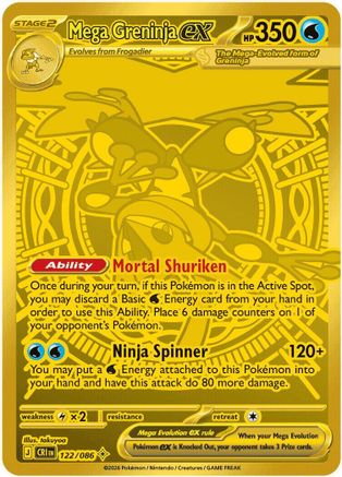 Mega Greninja ex - 122/086 122 - ME04 Chaos Rising Holofoil - Poke-Collect