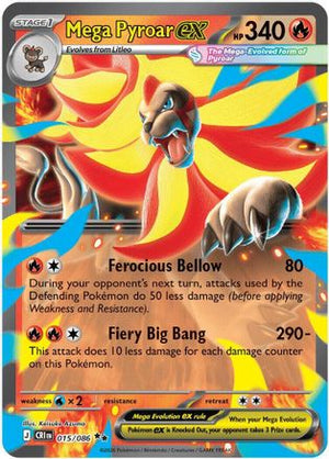 Mega Pyroar ex - 015/086 15 - ME04 Chaos Rising Holofoil - Poke-Collect