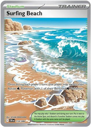 Surfing Beach 114 - ME04 Chaos Rising Holofoil - Poke-Collect