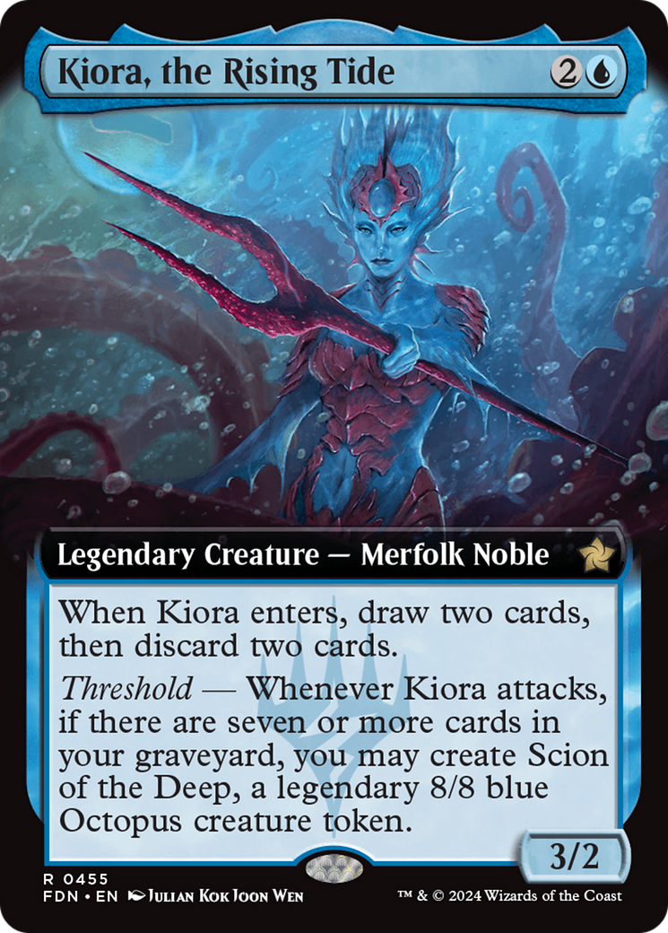 Kiora, the Rising Tide (FDN-455) - Foundations: (Extended Art) Foil - Poke-Collect