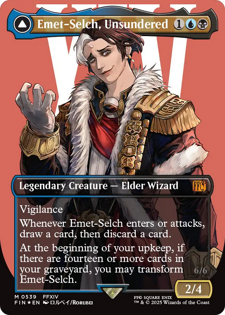 Emet-Selch, Unsundered // Hades, Sorcerer of Eld (FIN-539) - FINAL FANTASY (Borderless) Foil - Poke-Collect