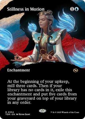 Stillness in Motion (TDM-334) - Tarkir: Dragonstorm: (Showcase, enchantment) (Borderless) - Poke-Collect