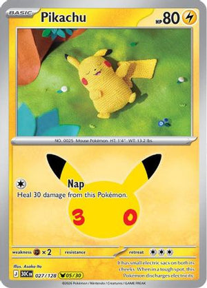 Pikachu - 027/128 27 - ME 30th Celebration Holofoil