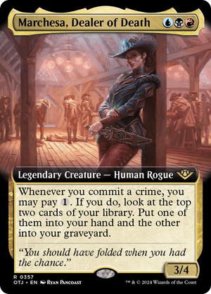 Marchesa, Dealer of Death (OTJ-357) - Outlaws of Thunder Junction: (Extended Art) - Poke-Collect