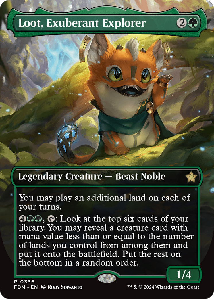 Loot, Exuberant Explorer (FDN-336) - Foundations (Borderless) Foil - Poke-Collect