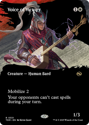 Voice of Victory (TDM-331) - Tarkir: Dragonstorm: (Showcase) (Borderless) Foil - Poke-Collect