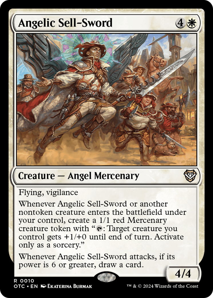 Angelic Sell-Sword (OTC-010) - Outlaws of Thunder Junction Commander - Poke-Collect