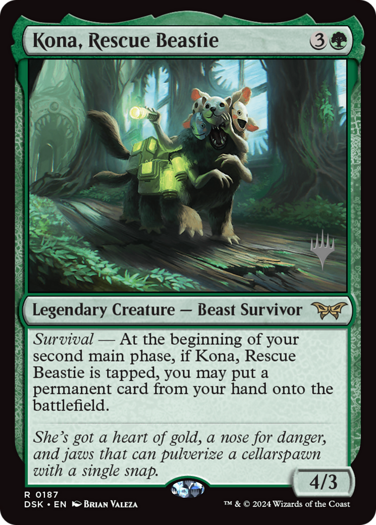 Kona, Rescue Beastie (PPDSK-187) - Duskmourn: House of Horror Promos - Poke-Collect