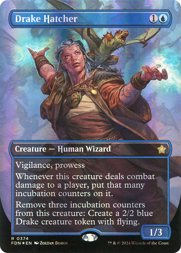 Drake Hatcher (FDN-374) - Foundations (Borderless) Foil - Poke-Collect