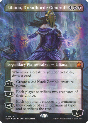 Liliana, Dreadhorde General (FDN-419) - Foundations (Borderless) Foil - Poke-Collect