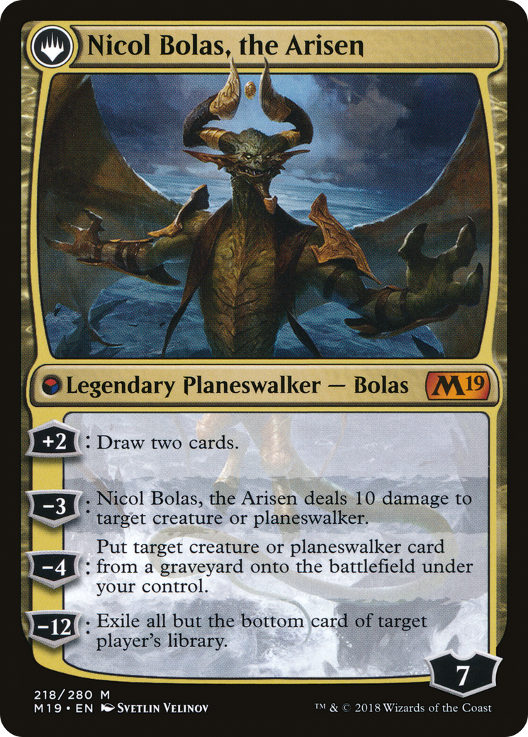 Nicol Bolas, the Ravager // Nicol Bolas, the Arisen (M19-218) - Core Set 2019: (originpwdfc) - Poke-Collect