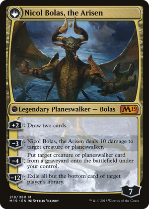 Nicol Bolas, the Ravager // Nicol Bolas, the Arisen (M19-218) - Core Set 2019: (originpwdfc) Foil - Poke-Collect