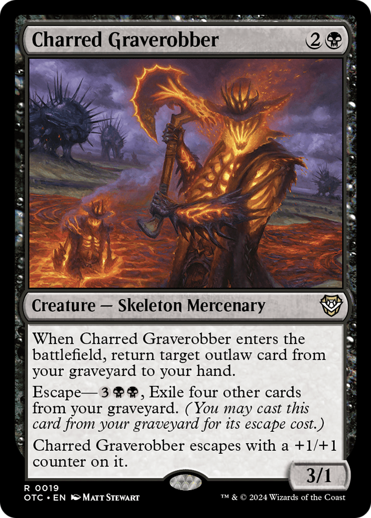 Charred Graverobber (OTC-019) - Outlaws of Thunder Junction Commander - Poke-Collect