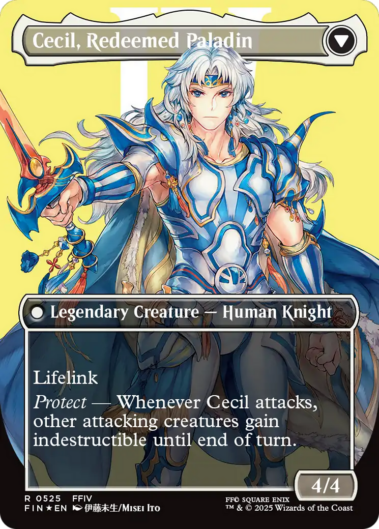 Cecil, Dark Knight // Cecil, Redeemed Paladin (FIN-525) - FINAL FANTASY (Borderless) Foil - Poke-Collect