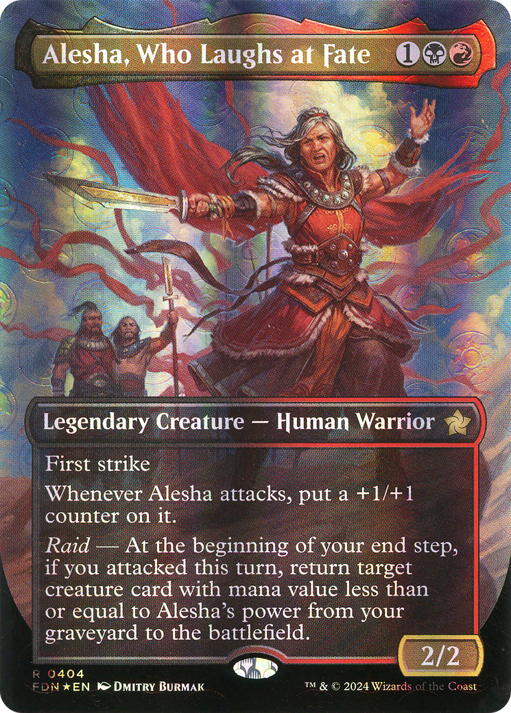 Alesha, Who Laughs at Fate (FDN-404) - Foundations (Borderless) Foil - Poke-Collect