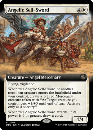 Angelic Sell-Sword (OTC-046) - Outlaws of Thunder Junction Commander: (Extended Art) - Poke-Collect