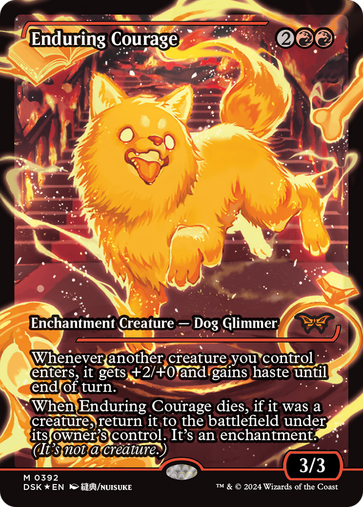 Enduring Courage (DSK-392) - Duskmourn: House of Horror: (Showcase) Foil - Poke-Collect