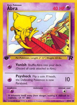 Abra 49/82 - Team Rocket 1st Edition - Poke-Collect