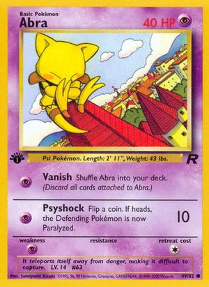 Abra 49/82 - Team Rocket 1st Edition - Poke-Collect