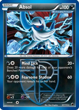 Absol (Team Plasma) 67/116 - Plasma Freeze Reverse Holofoil - Poke-Collect