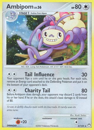 Ambipom 3/123 - Mysterious Treasures Holofoil - Poke-Collect