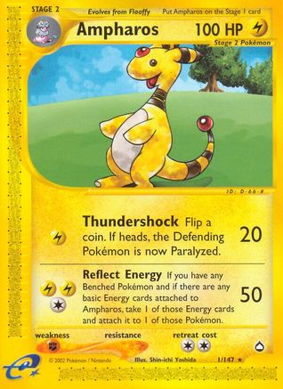 Ampharos 1/147 - Aquapolis Reverse Holofoil - Poke-Collect