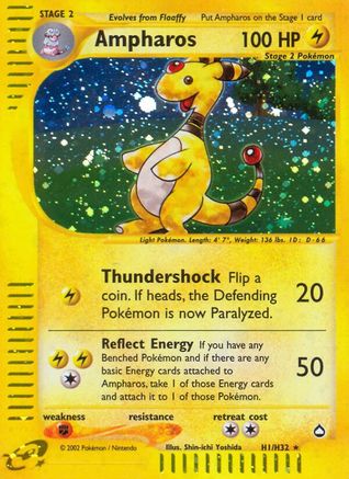 Ampharos (H1) H1/147 - Aquapolis Holofoil - Poke-Collect
