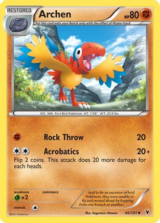 Archen 66/101 - Noble Victories Reverse Holofoil - Poke-Collect