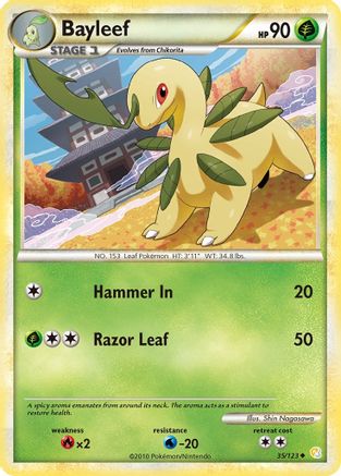 Bayleef 35/123 - HeartGold SoulSilver Reverse Holofoil - Poke-Collect