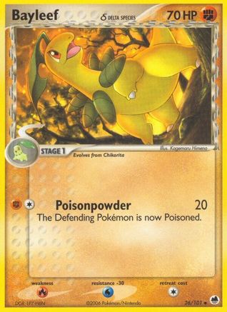 Bayleef (Delta Species) 26/101 - Dragon Frontiers Reverse Holofoil - Poke-Collect