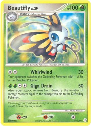 Beautifly 19/130 - Diamond and Pearl Reverse Holofoil - Poke-Collect