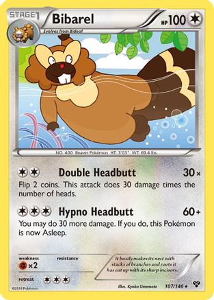 Bibarel 107/146 - XY Base Set Reverse Holofoil - Poke-Collect