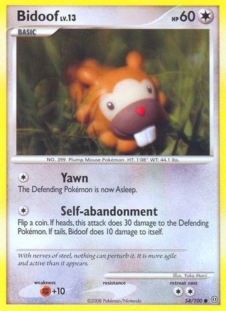 Bidoof 54/100 - Stormfront Reverse Holofoil - Poke-Collect
