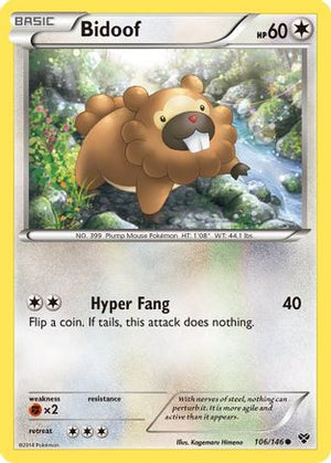 Bidoof 106/146 - XY Base Set Reverse Holofoil - Poke-Collect