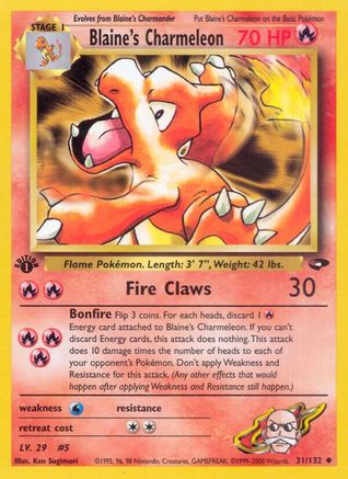 Blaine's Charmeleon 31/132 - Gym Challenge Unlimited - Poke-Collect