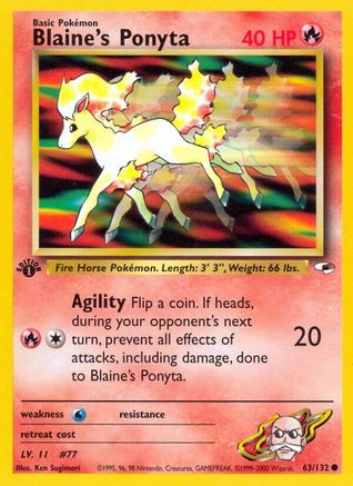 Blaine's Ponyta 63/132 - Gym Heroes 1st Edition - Poke-Collect