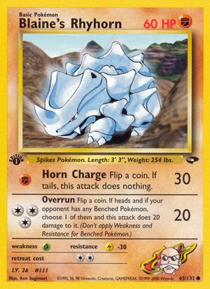 Blaine's Rhyhorn 65/132 - Gym Challenge 1st Edition - Poke-Collect