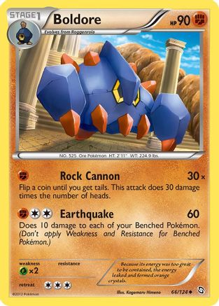 Boldore 66/124 - Dragons Exalted Reverse Holofoil - Poke-Collect