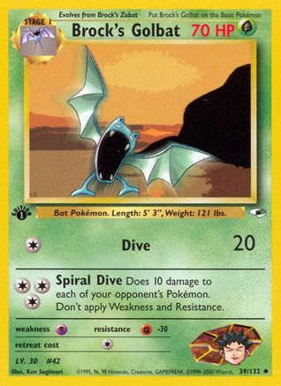 Brock's Golbat 39/132 - Gym Heroes 1st Edition - Poke-Collect