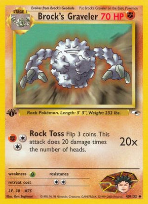 Brock's Graveler 40/132 - Gym Heroes 1st Edition - Poke-Collect