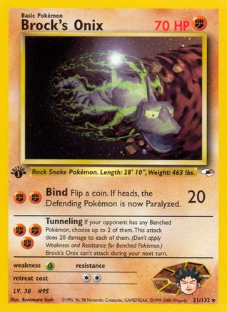 Brock's Onix (21) 21/132 - Gym Heroes Unlimited - Poke-Collect