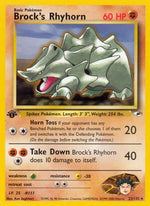 Brock's Rhyhorn (22) 22/132 - Gym Heroes 1st Edition - Poke-Collect