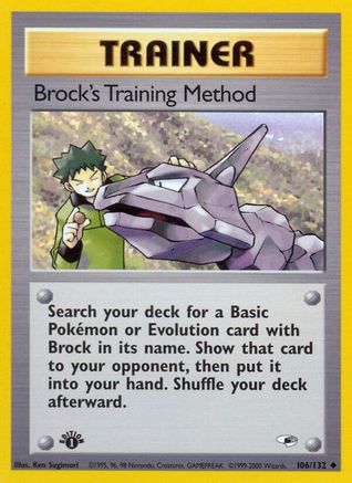 Brock's Training Method 106/132 - Gym Heroes 1st Edition - Poke-Collect